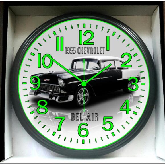 Other - 1955 Chevrolet Chevy Bel Air Glow In The Dark Wall Clock New!